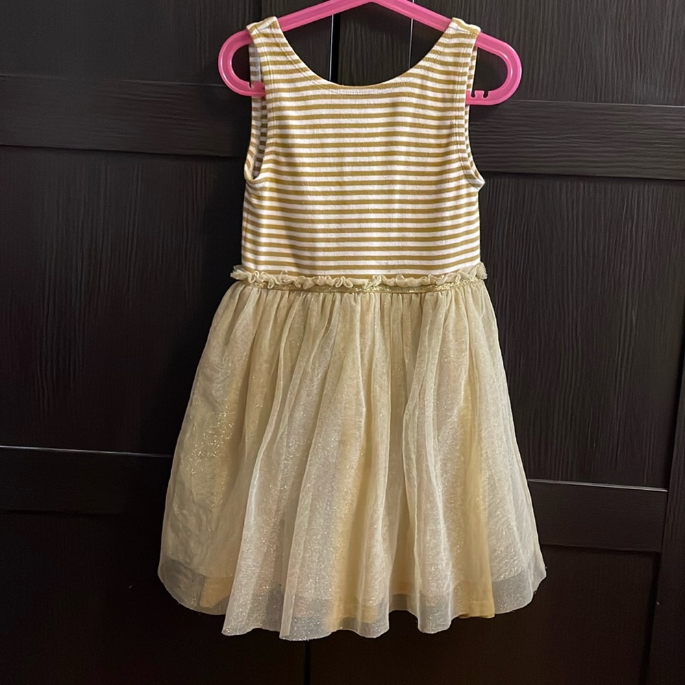 Jersey tulle mix material dress
